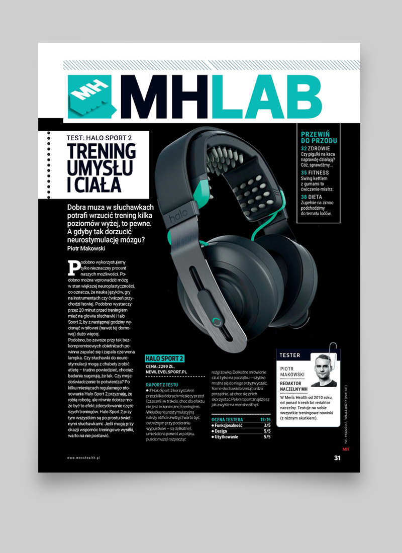 projekt dla Men's Health, projekt magazynu lifestylowego, projektowanie graficzne
