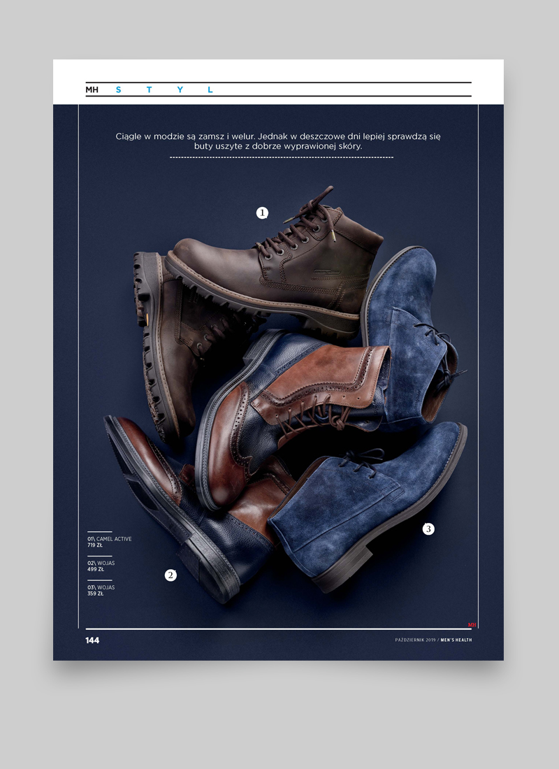 projekt dla Men's Health, projekt magazynu lifestylowego, projektowanie graficzne